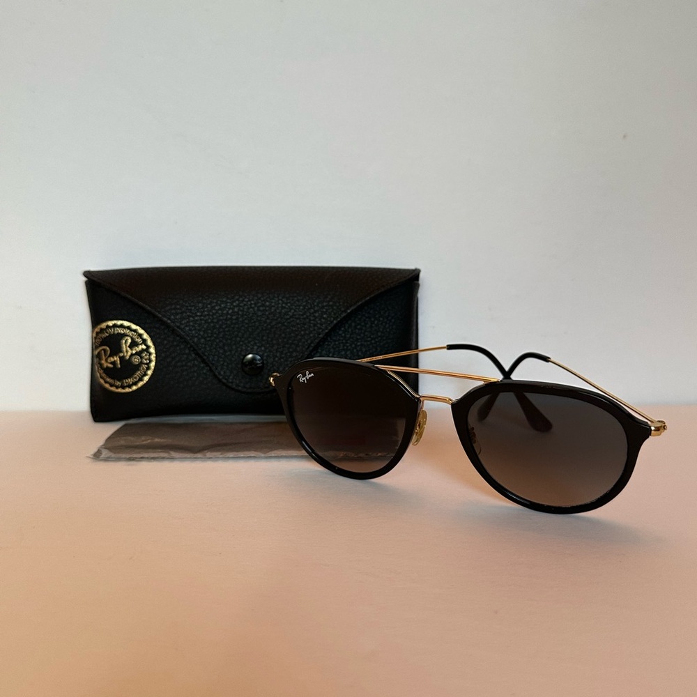 Ray-Ban Black/Gold Frame with Gold Detail Sunglasses - Picture 10 of 11